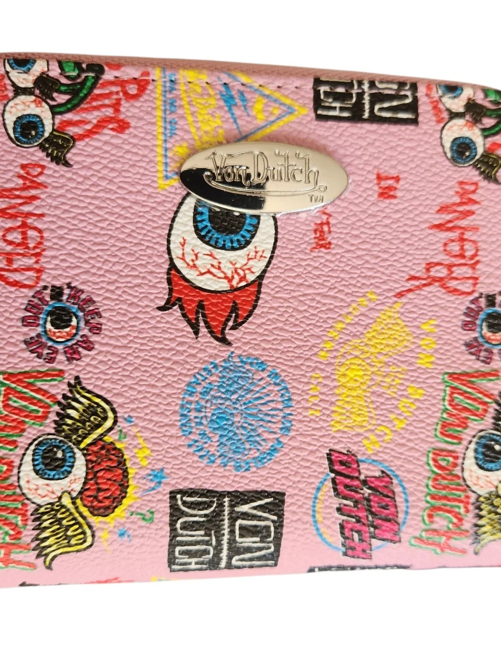 Von Dutch Pink Graphic Eyeball Wallet